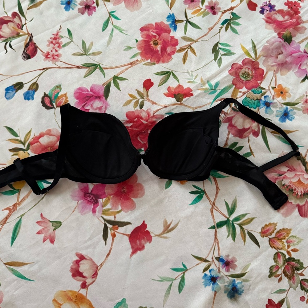 Elegant Black Women's Bra size 34D [Wolford brand bra eye& hook back closure - Picture 11 of 16